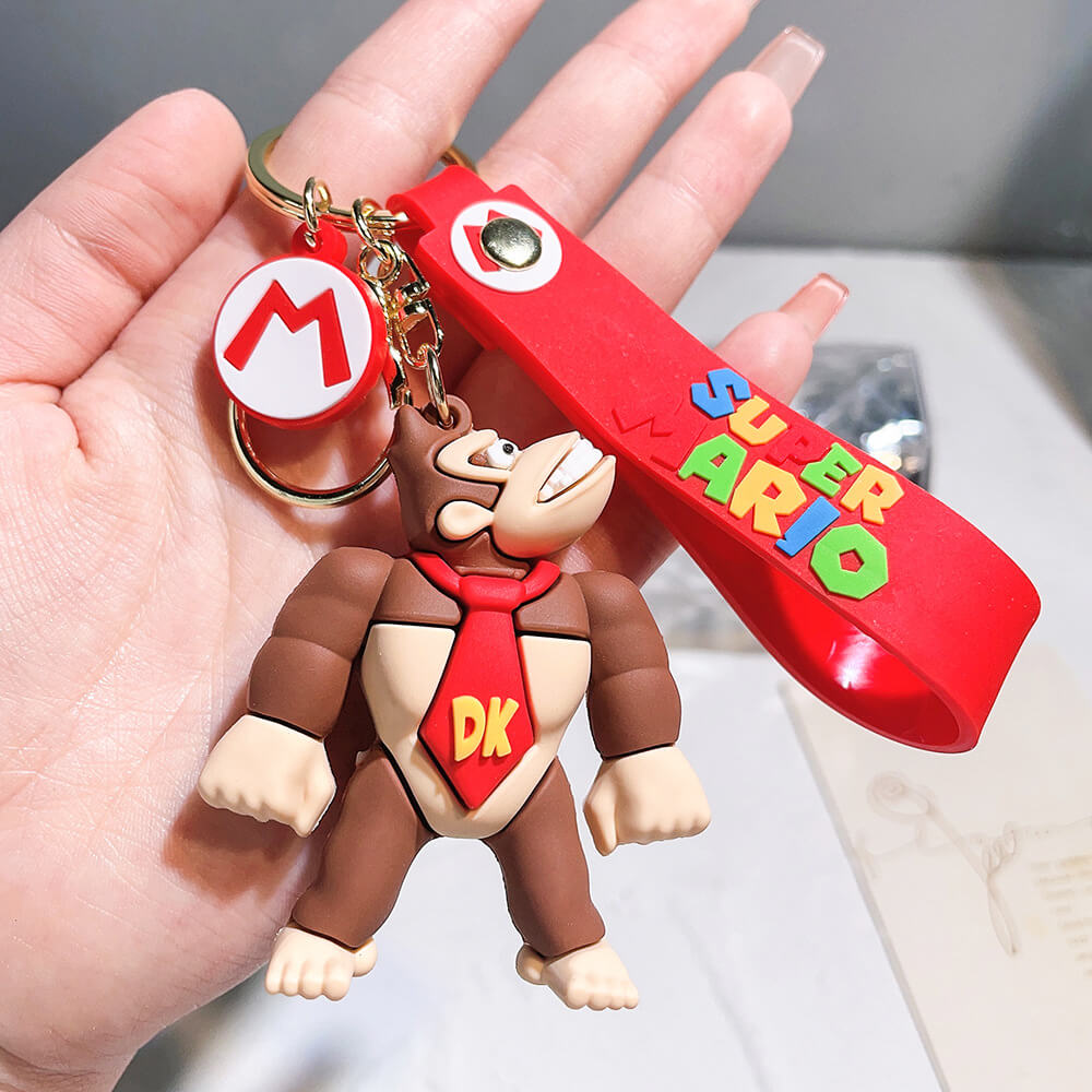 The Super Mario Bros Cartoon Character Wristlet Key Chain Ring