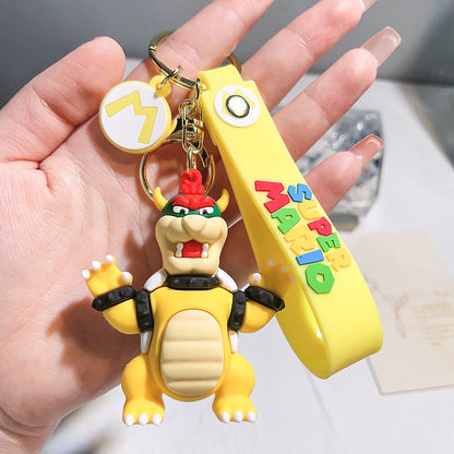 The Super Mario Bros Cartoon Character Wristlet Key Chain Ring