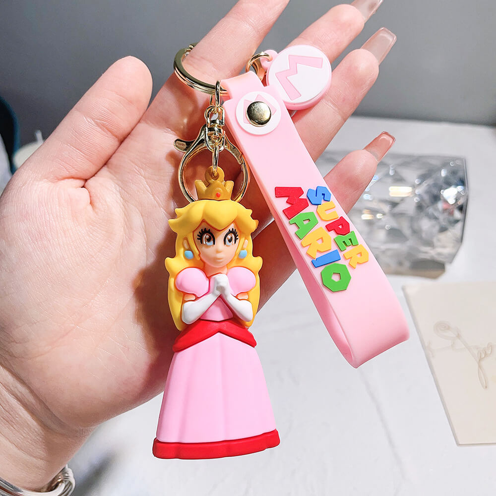 The Super Mario Bros Cartoon Character Wristlet Key Chain Ring