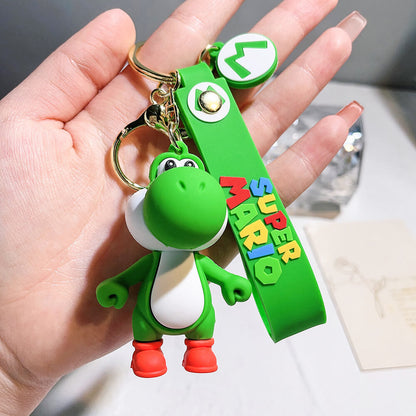 The Super Mario Bros Cartoon Character Wristlet Key Chain Ring