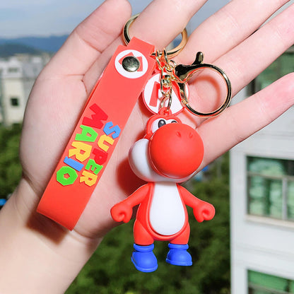 The Super Mario Bros Cartoon Character Wristlet Key Chain Ring