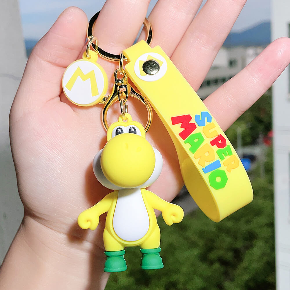 The Super Mario Bros Cartoon Character Wristlet Key Chain Ring