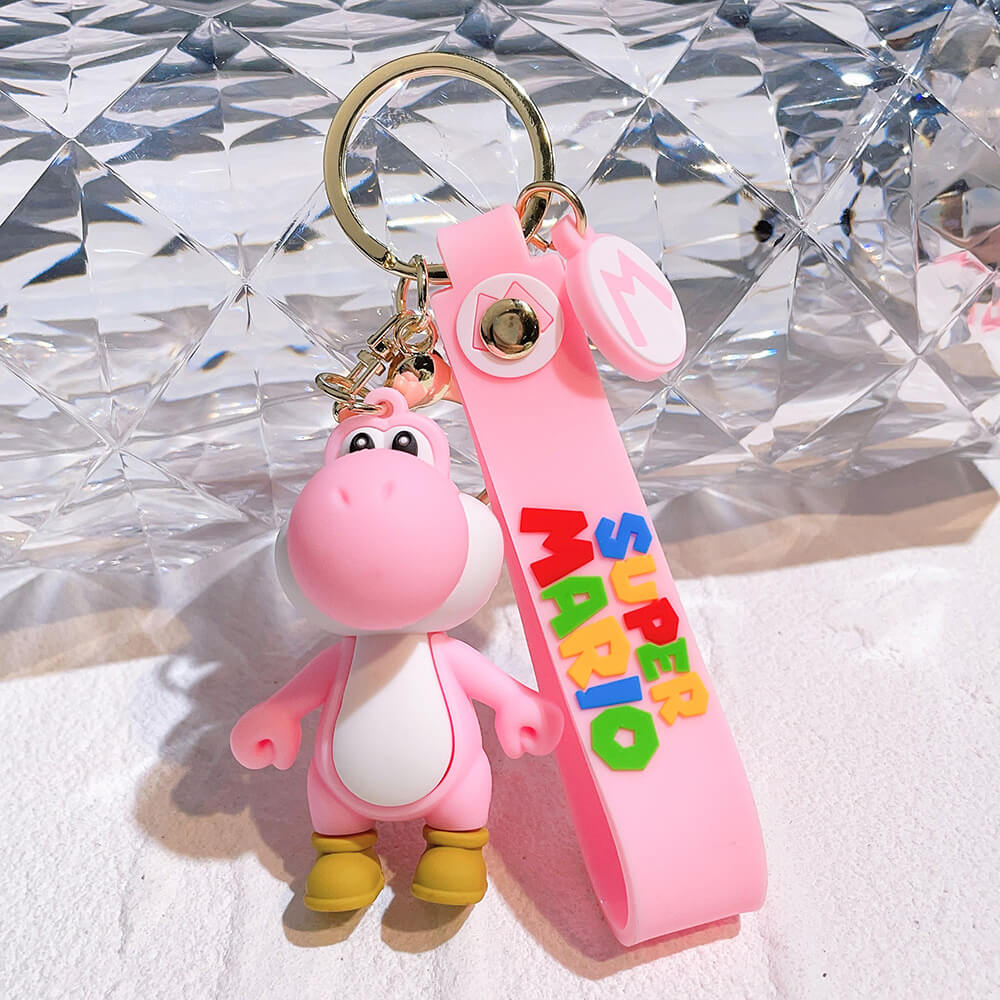 The Super Mario Bros Cartoon Character Wristlet Key Chain Ring