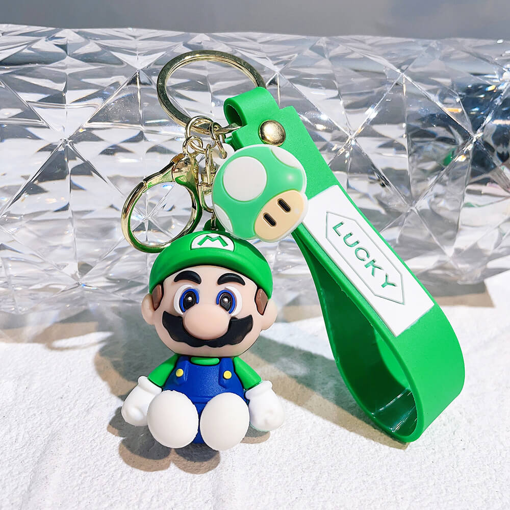 The Super Mario Bros Cartoon Character Wristlet Key Chain Ring