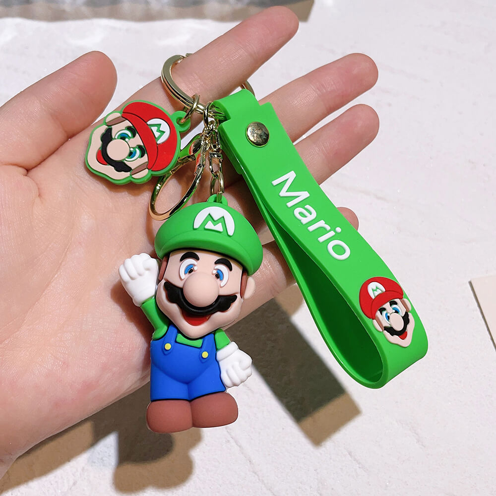 The Super Mario Bros Cartoon Character Wristlet Key Chain Ring