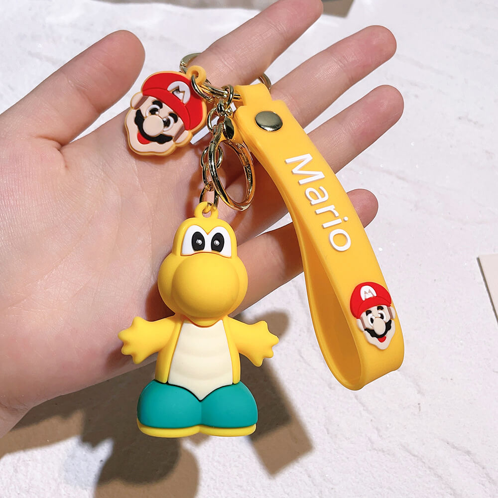 The Super Mario Bros Cartoon Character Wristlet Key Chain Ring