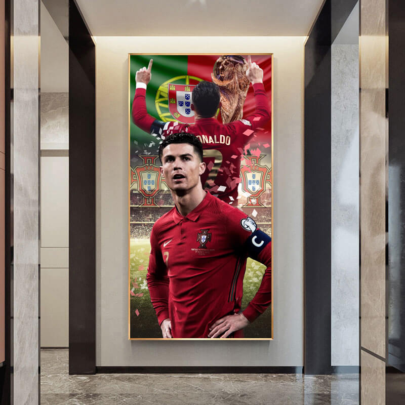 Cristiano Ronaldo Vertical Wall Art  - Aluminum Frame