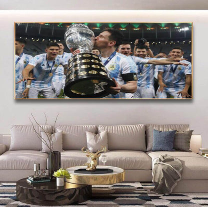 Messi Kisses The Trophy Wall Art