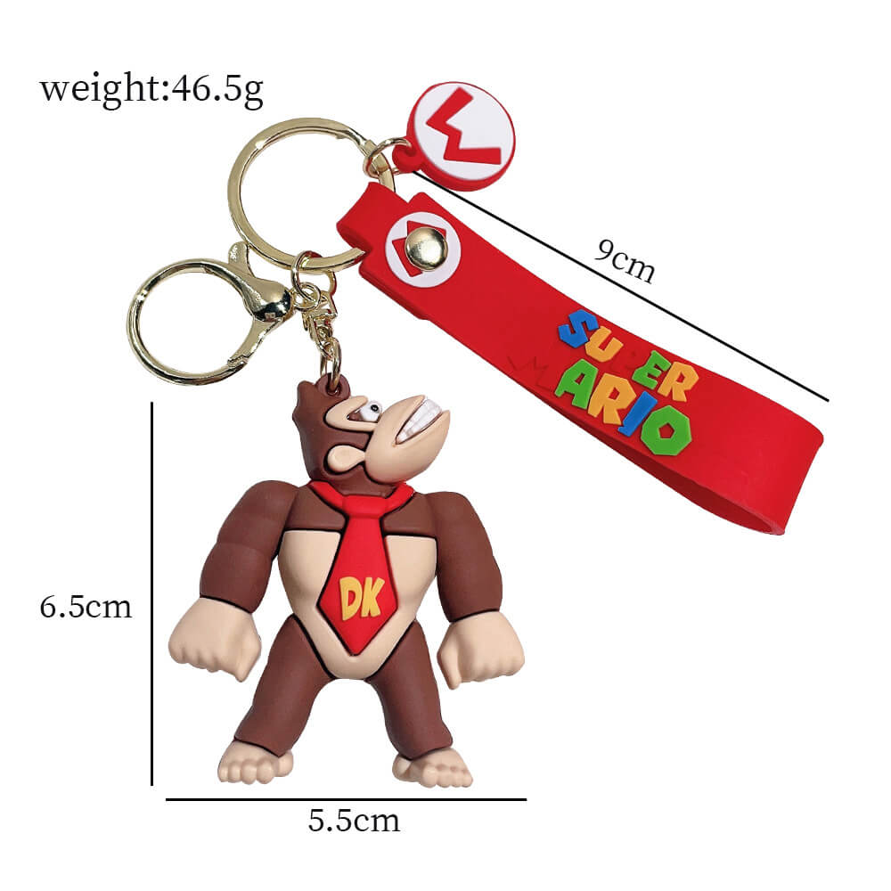 The Super Mario Bros Cartoon Character Wristlet Key Chain Ring