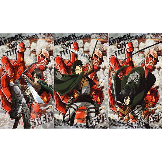 Eren Levi Mikasa 3D Lenticular Poster